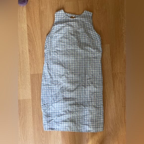 Vintage Gingham Blue & White Shift Dresss - Picture 5 of 5